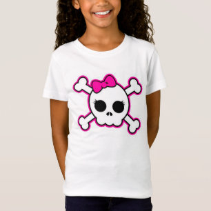 Jeugd Shirt Zwart en Roze Schedel