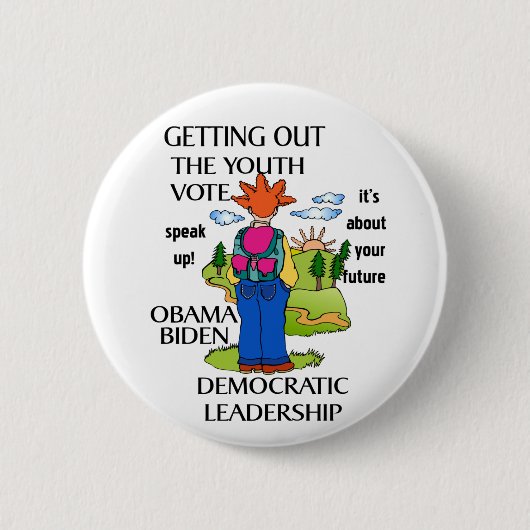 JEUGD STEMMING - RONDE RONDE BUTTON 5,7 CM (Voorkant)