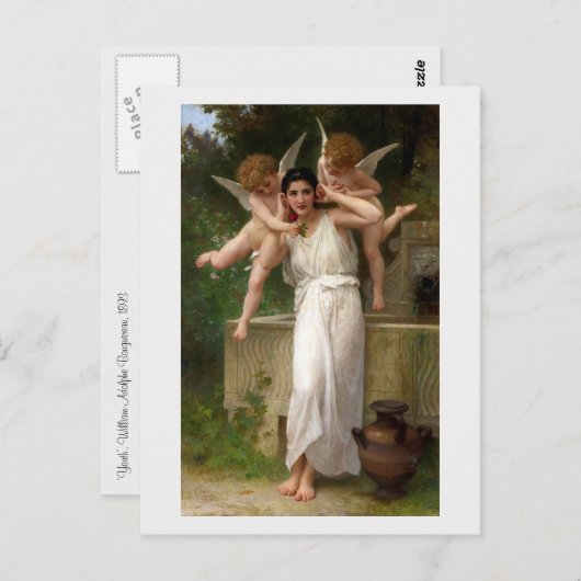"Jeugd" van Bouguereau Briefkaart (Voorkant / Achterkant)
