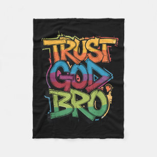 Jeugd vertrouwt God Bro Funny Christelijke jongen Fleece Deken