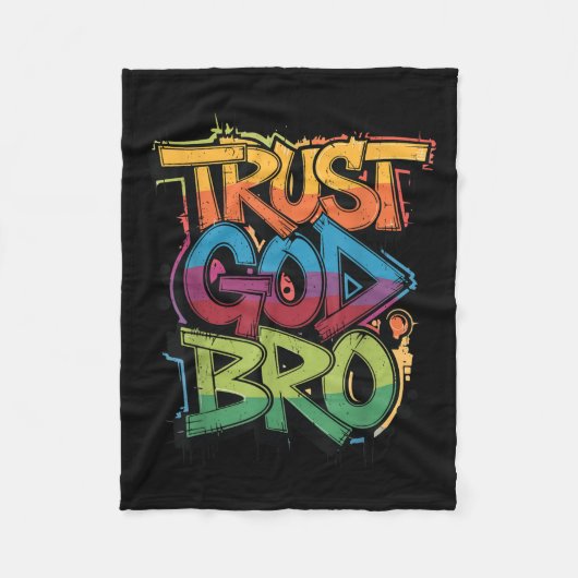 Jeugd vertrouwt God Bro Funny Christelijke jongen Fleece Deken (Voorkant)