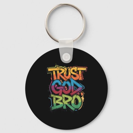 Jeugd Vertrouwt God Bro Funny Christelijke Jongen Sleutelhanger (Voorkant)