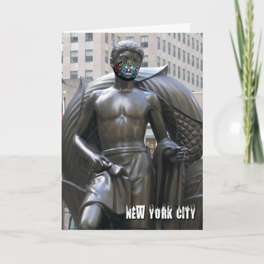 Jeugdbeeld met calciumgezichtsmasker - NYC V-kaart Kaart (Voorkant)