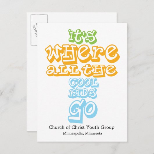 Jeugdgroep Kerk Christelijk Briefkaart Kaart Uitno (Voorkant / Achterkant)