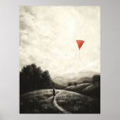 jeugdherinneringen - Jongen met vlieger in open l Poster (Voorkant)