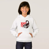 Jeugdhoodie met een gewaagd schorpioenontwerp (Voorkant volledig)