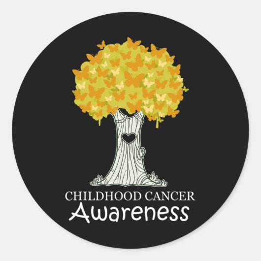 Jeugdkanker Gold Ribbon Awareness Maand Ronde Sticker (Voorkant)