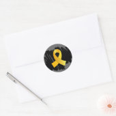 Jeugdkanker gouden lint met krabbel ronde sticker (Envelop)
