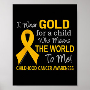 Jeugdkanker met gouden lint betekent wereld om poster