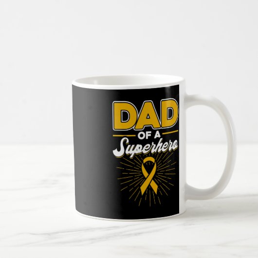 Jeugdkanker Papa van een superheldenlint Koffiemok (Rechts)