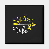 Jeugdkankerbewustzijn geel lintsarcoom B Magneet (Voorkant)