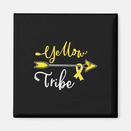 Jeugdkankerbewustzijn geel lintsarcoom B Magneet (Voorkant)