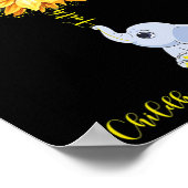 Jeugdkankerbewustzijn Maand Zonnebloem Elephan Poster (Hoek)