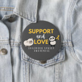 Jeugdkankerbewustzijn. Ondersteuning & liefde. But Ronde Button 4,0 Cm (In situ)