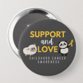 Jeugdkankerbewustzijn. Ondersteuning & liefde. But Ronde Button 4,0 Cm (Voorkant /achterkant)