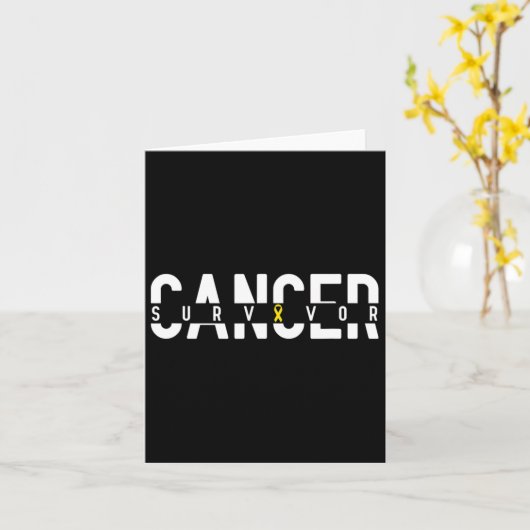 Jeugdkankeroverlevende Gold Ribbon Awareness Kaart (Gele Bloem)