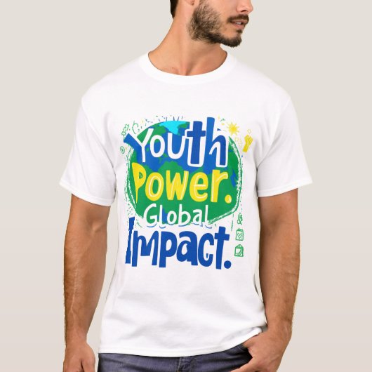 Jeugdkracht Global Impact Earth Art T-shirt (Voorkant)