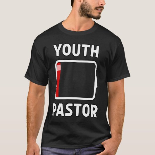 Jeugdpredikant Lage Batterij Energie Kerk Kamp Min T-shirt (Voorkant)