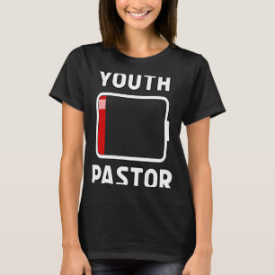 Jeugdpredikant Lage Batterij Energie Kerk Kamp Min T-shirt