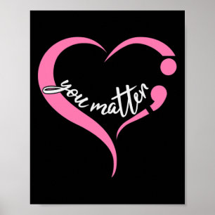 Jeugdprobleem Semicolon geestelijke gezondheid en  Poster