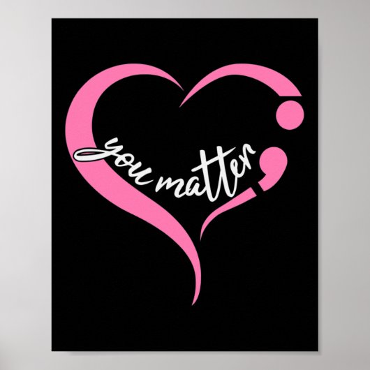 Jeugdprobleem Semicolon geestelijke gezondheid en  Poster (Voorkant)