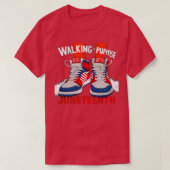Jeugdschoenen stappen in de Juneteenth Walking wit T-shirt (Design voorkant)