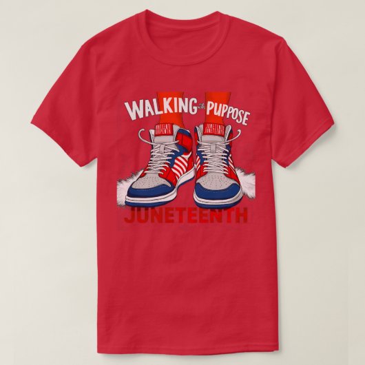 Jeugdschoenen stappen in de Juneteenth Walking wit T-shirt (Design voorkant)