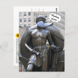 Jeugdstandbeeld, denken aan u - V briefkaart