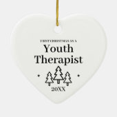 Jeugdtherapeut Nieuwe baan Kerstmis Keramisch Ornament (Achterkant)