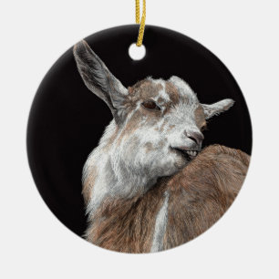 "Jeukend Kind" Geit Keramisch Ornament