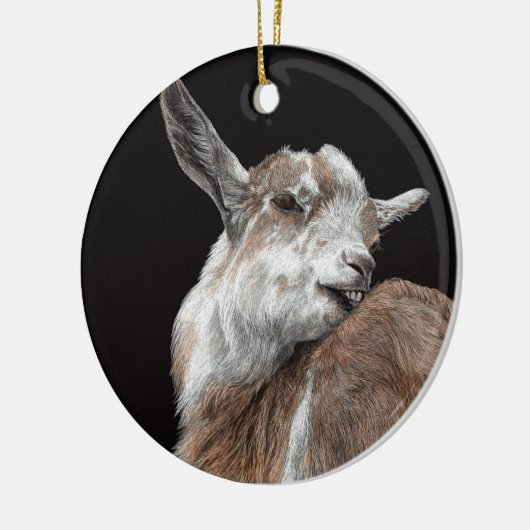 "Jeukend Kind" Geit Keramisch Ornament (Links)