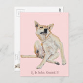 jeukende hond die schilderij krast met een grappig briefkaart (Voorkant / Achterkant)