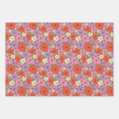 Jeune Bloemen Gemengde Kleuren Papier Inpakpapier Vel (Voorkant)