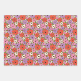 Jeune Bloemen Gemengde Kleuren Papier Inpakpapier Vel