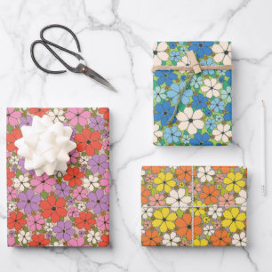 Jeune Bloemen Gemengde Kleuren Papier Inpakpapier Vel