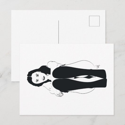 Jeune femme assise briefkaart (Voorkant / Achterkant)