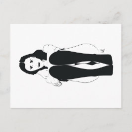 Jeune femme assise briefkaart