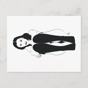 Jeune femme assise briefkaart
