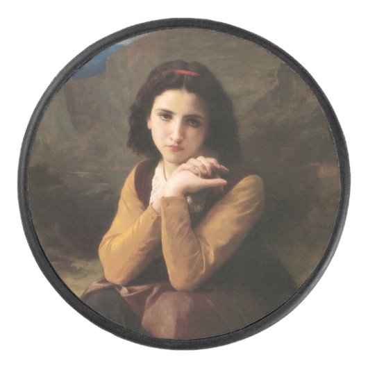 Jeune Femme door Bouguereau Hockey Puck (Voorkant)