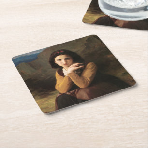 Jeune Femme door Bouguereau Kartonnen Onderzetters