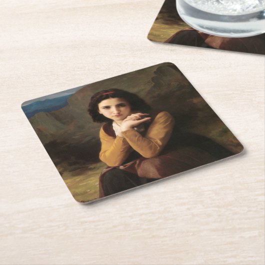 Jeune Femme door Bouguereau Kartonnen Onderzetters (Schuin)