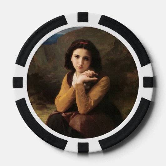 Jeune Femme door Bouguereau Poker Chips (Voorkant)