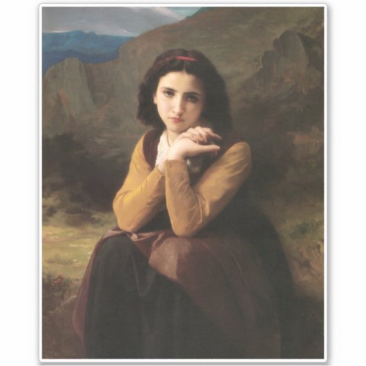 Jeune Femme door Bouguereau Sticker (Voorkant)