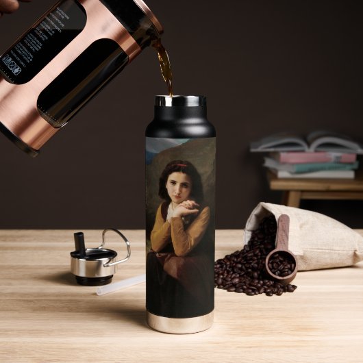 Jeune femme door Bouguereau Waterfles (Koffie)