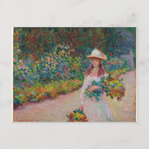 Jeune fille dans le jardin de Giverny, 1888 Briefkaart