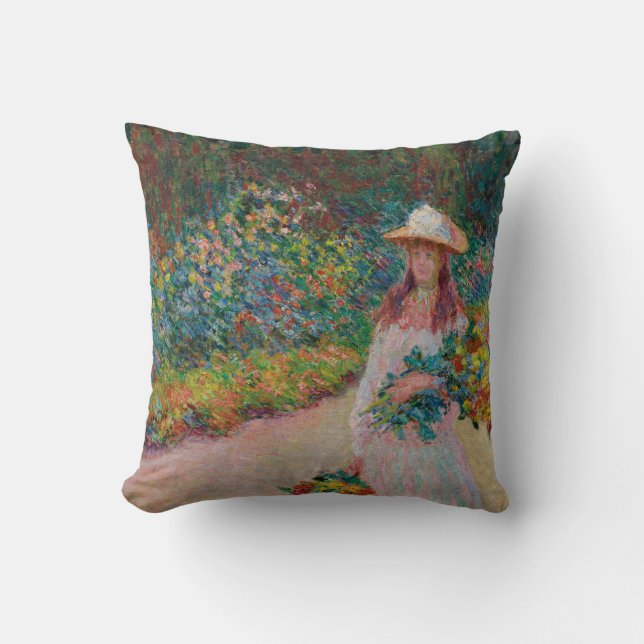 Jeune fille dans le jardin de Giverny, 1888 Kussen (Voorkant)