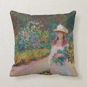 Jeune fille dans le jardin de Giverny, 1888 Kussen