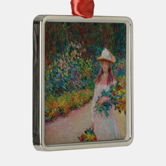 Jeune fille dans le jardin de Giverny, 1888 Metalen Ornament (Rechts)
