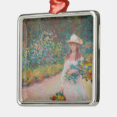 Jeune fille dans le jardin de Giverny, 1888 Metalen Ornament (Links)