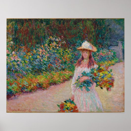 Jeune fille dans le jardin de Giverny, 1888 Poster (Voorkant)